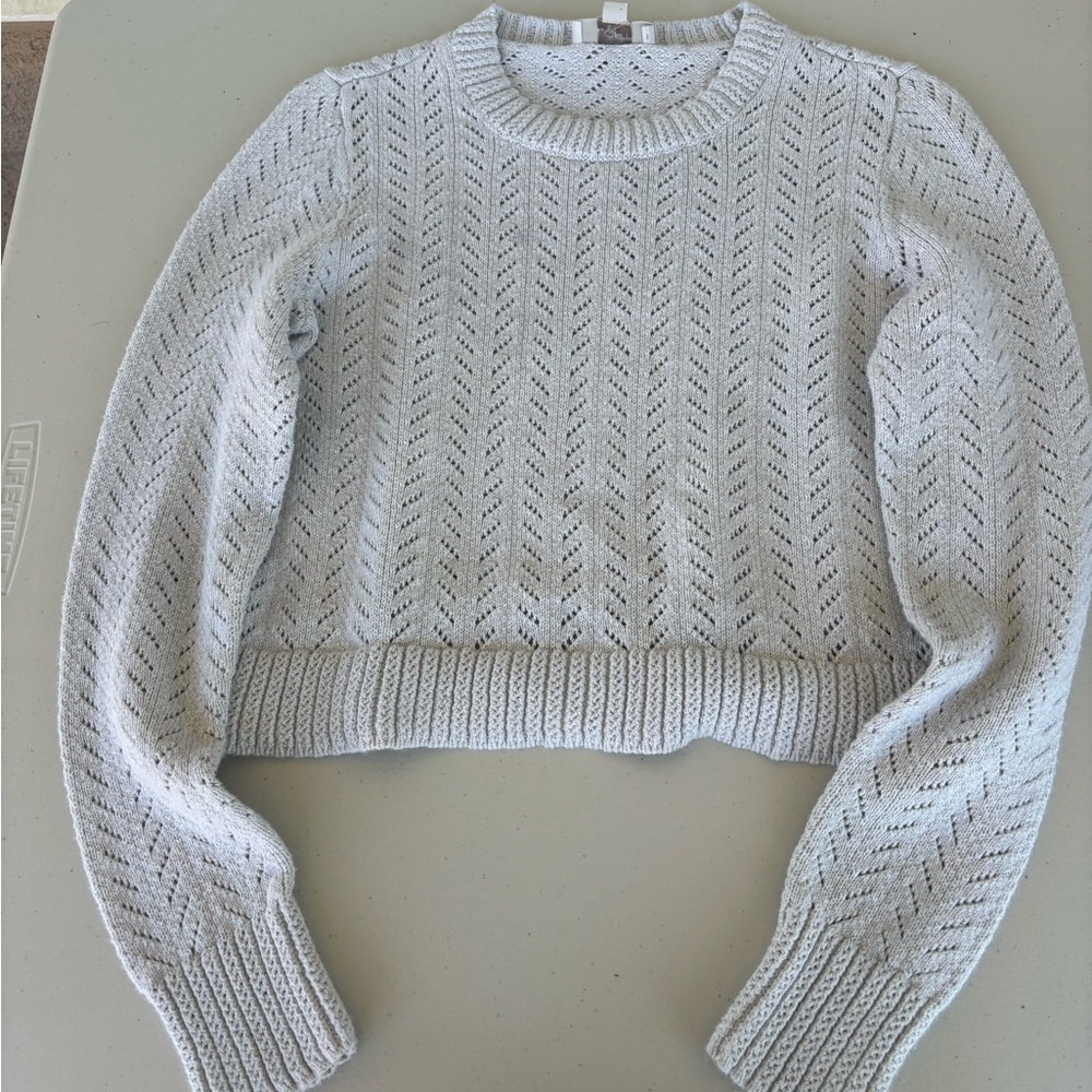 white cropped sweater